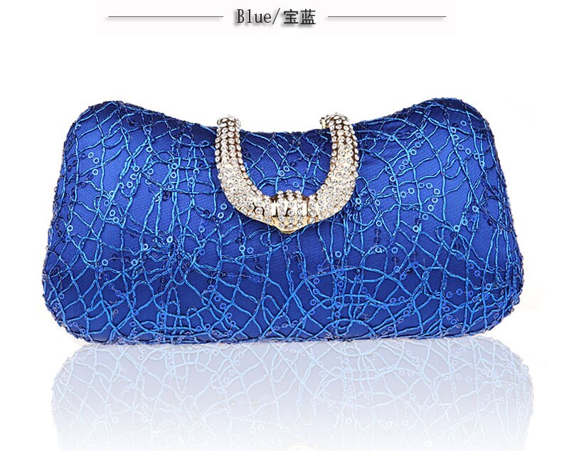 Zwarte Chinese vrouwen Bruiloft Avondtasje Banket handtas Clutch Stijlvolle Bruid Party Purse Makeup Bag ZJ1829R #: Blauw