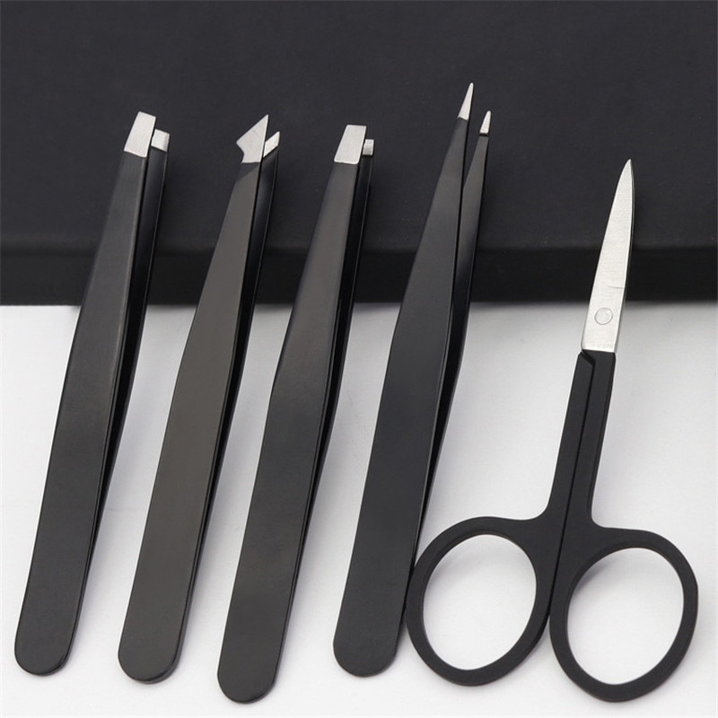 4/5Pcs Anti-Statische Roestvrijstalen Pincet Set Onderhoud Gereedschap Schoonheid Schaar Precisie Pincet Reparatie Gereedschap Voor wenkbrauw