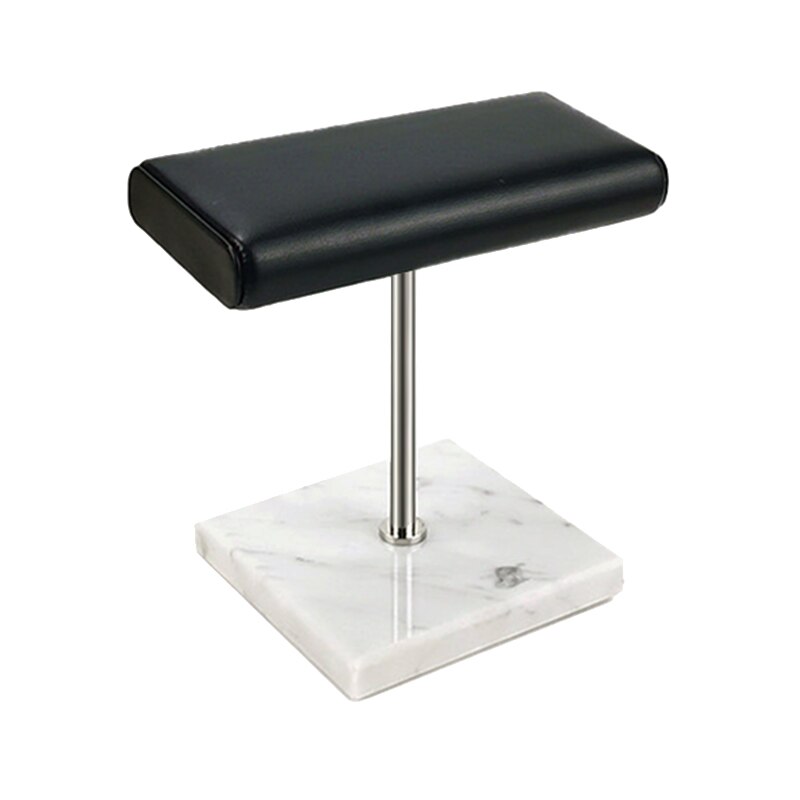 Wit Marmer Base Horloge Stand Metalen Staaf Display Props Armband Display Stand Riem Sieraden Verlengen Plaatsing Stand: White Silver black
