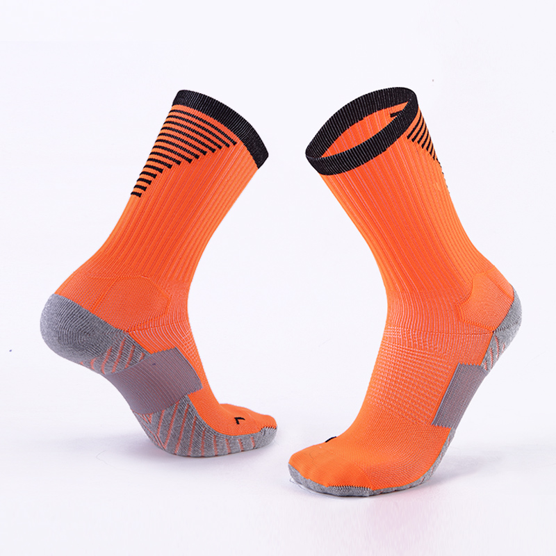 Bulothock basketball sokker mænds strømper elite tyk bund træning fodbold sokker åndbar fodbold sports sokker: Orange