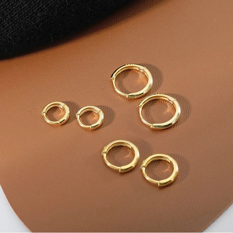 2 stuks mode hoepel oorbellen, goud kleur kleine kraakbeen oorbellen piercing sieraden trendy vrouwelijke hoepels oorbellen voor vrouwen mannen