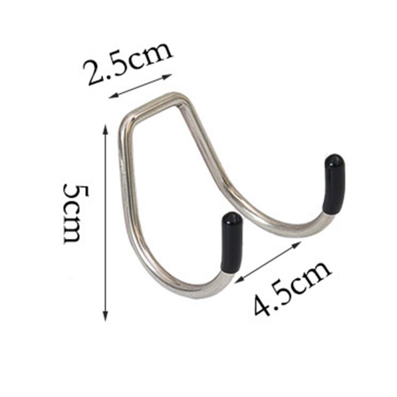 Sterke Zelfklevende Haak Muur Deur Sticky Hanger Rvs Dubbele Haak Keuken Badkamer Haken Home Producten