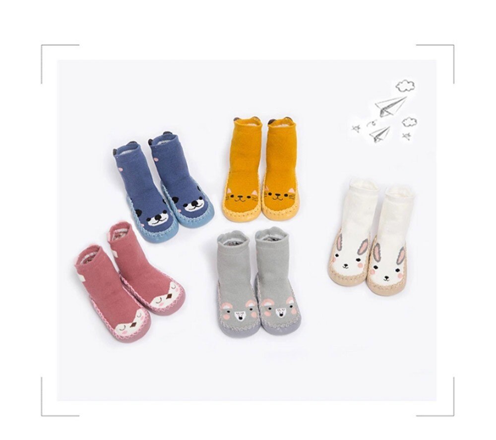 Kids Peuter Baby Meisjes Jongens Sokken Leuke Cartoon Dier Dikke Warm Anti-Slip Sokken Slippers Calcetines Antideslizante Niño