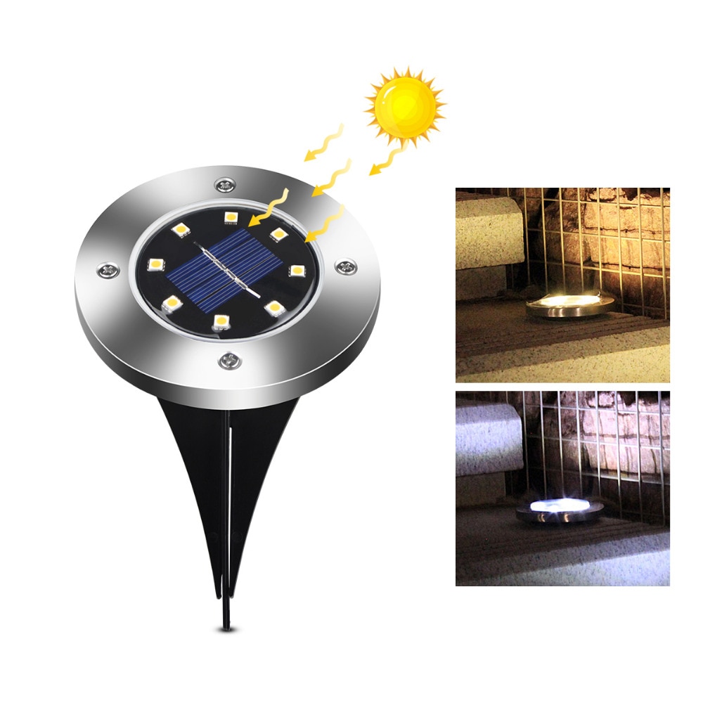 Lámparas solares subterránea luz enterrada IP65 impermeable Led jardín piso luces para patio entrada terraza escaleras césped iluminación