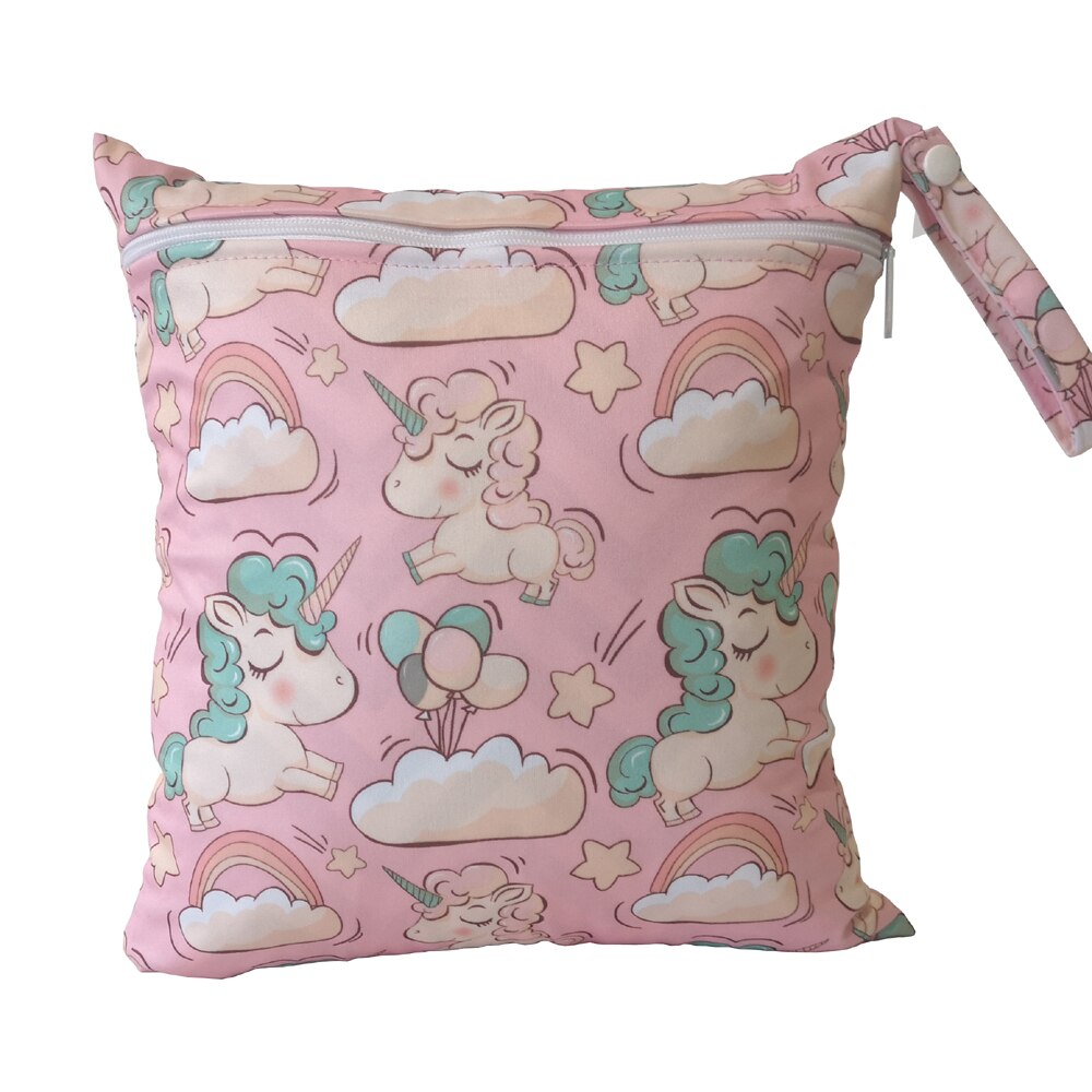 15 Kleuren Waterdichte Natte Zakken Digitale Print Luiertas Kan Wassen Urine Bag Mooie Animal Patroon Single Rits Luiertas: fendujiaoshou