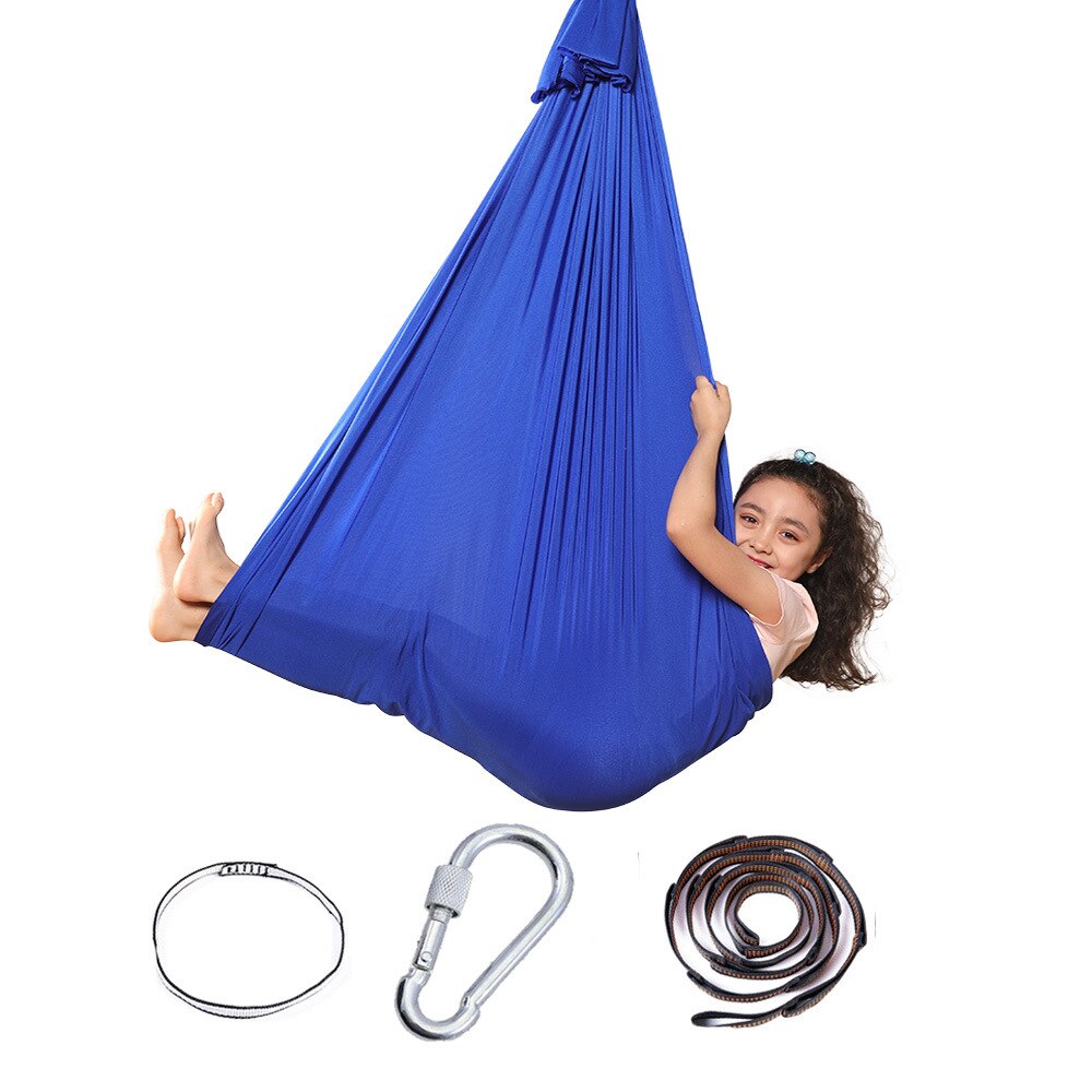 Kid Zintuiglijke Swing Indoor Yoga Hangmat Therapie Seat Stoel Huis Cuddle Swing Geweldig Voor Autisme Adhd Verwerking Stoornis: Sapphire