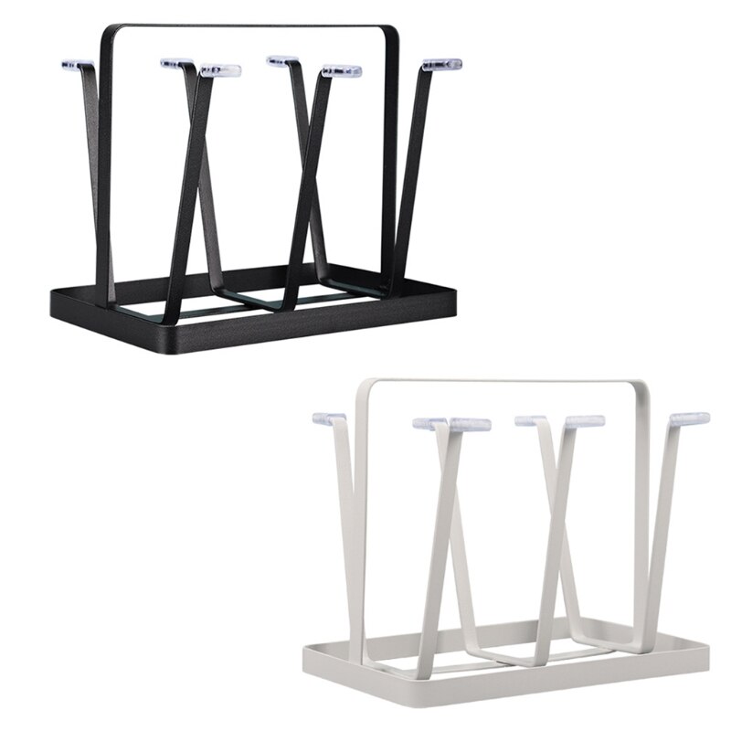 Cup Drying Rack Stand Beer Glasses Rack, 6 Cup Metal Drainer Holder Rack Non-Slip Mugs Cups Organizer