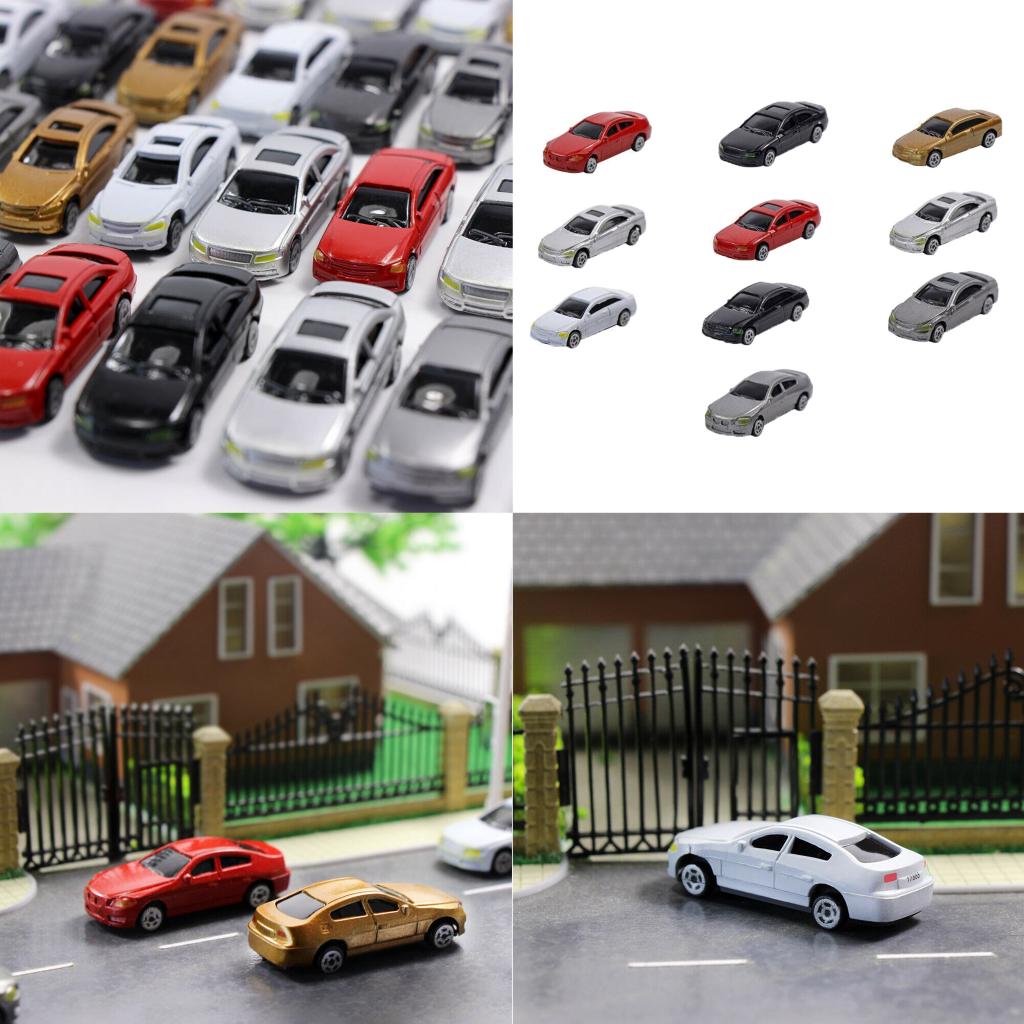 10Pieces HO Scale Model Vehicle Car 1:87 Architecture Model Train Scenery