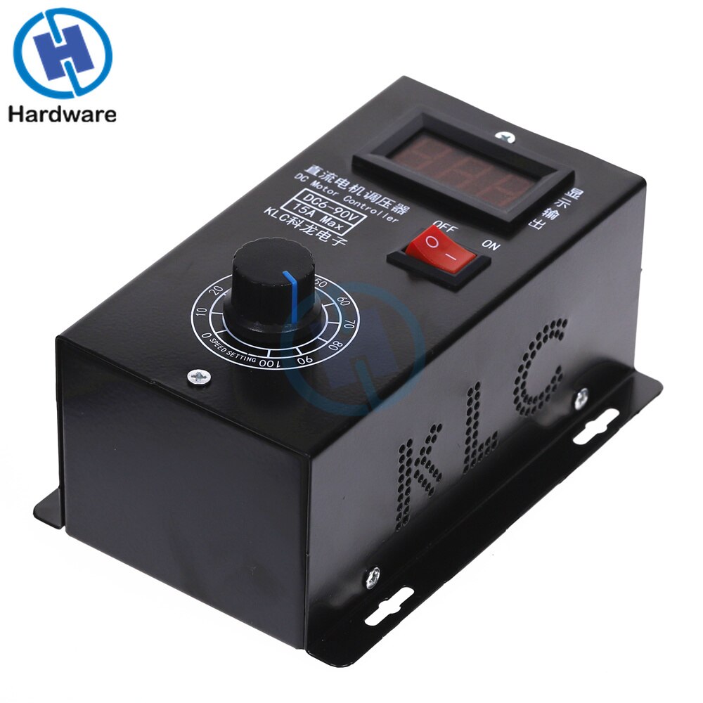 Universal DC 6-90V PWM DC Motor Speed Controller Regulator PLC Max 15A Governor with Volt Display