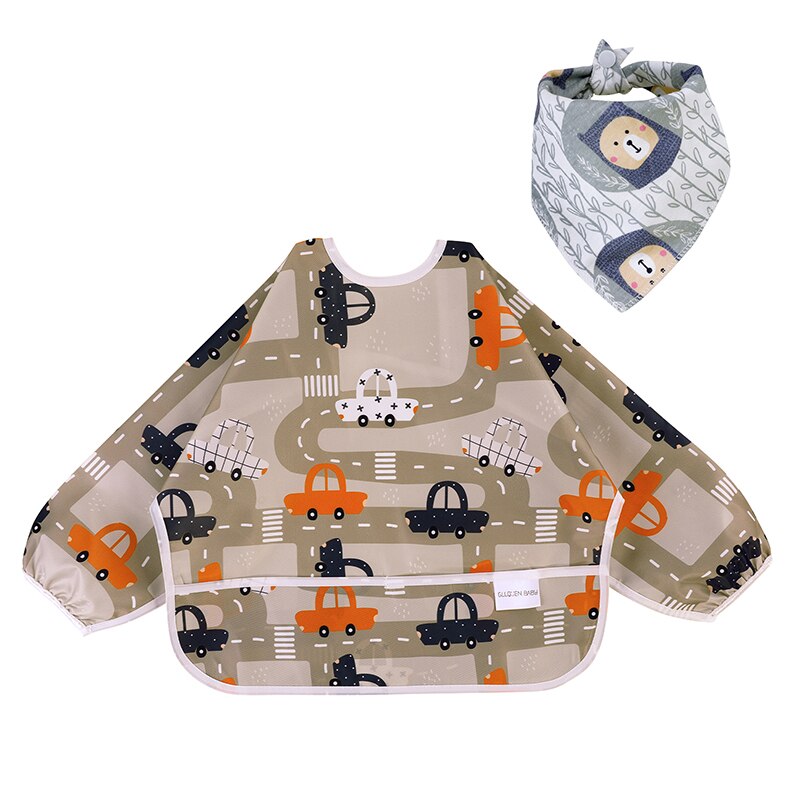 Baby Lätzchen Wasserdicht Kleinkind essen Werkzeug Langarm Neugeborenen Kunst Kittel Fütterung Lätzchen Schürze passen 6-24M Mit tasche Baby Bandana Lätzchen: ZY1021