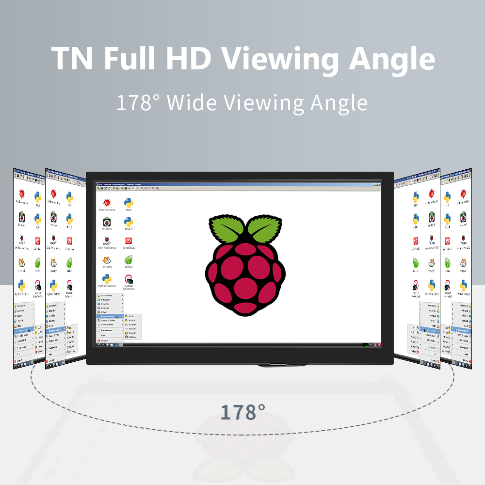 7 Zoll LCD IP-Anzeige HDMI-kompatibler Touchscreen mit Gehäbenutzen 1024x600 Auflögesungen für Himbeer Pi 3 Pi4 PC tragbaren Monitor