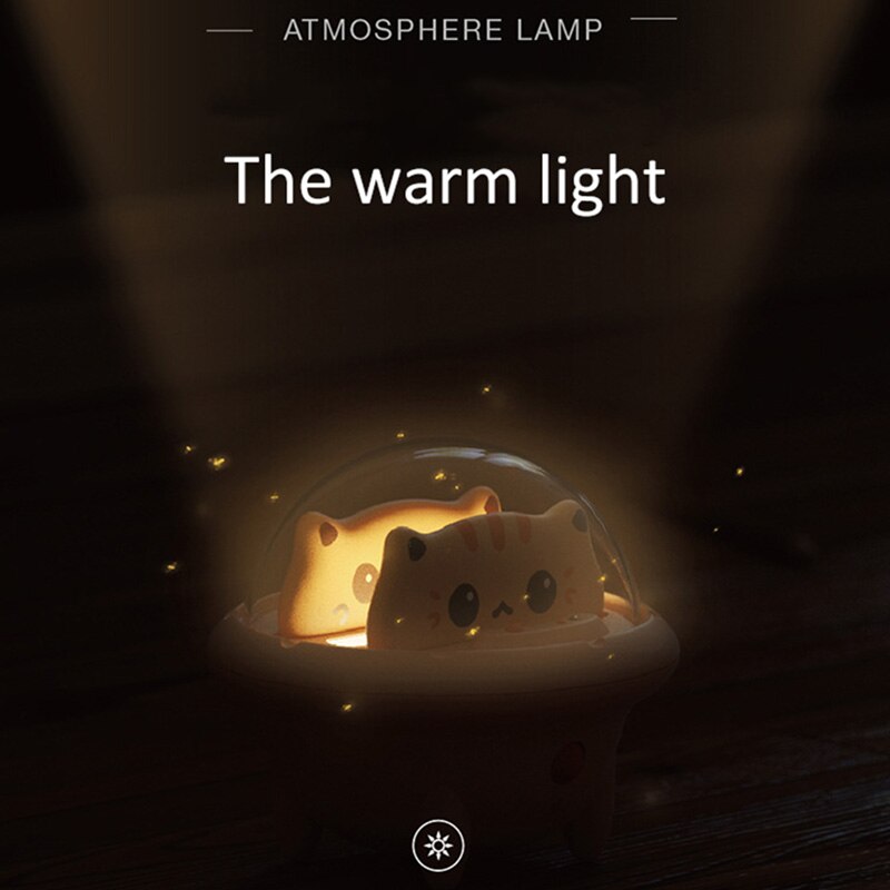 800mAh mini powerbank słodki kociak USB C przenośna obudowa z zewnętrzną baterią z lampką nocną doprowadziło kreskówka szybka moc ładowania