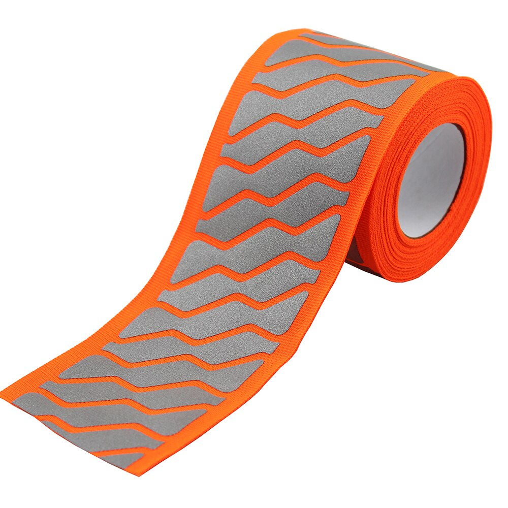 Silver Reflective Stripe Fabric Webbing Ribbon Trim Warning Tape For Clothing DIY Sew on 2meter: W23-orange