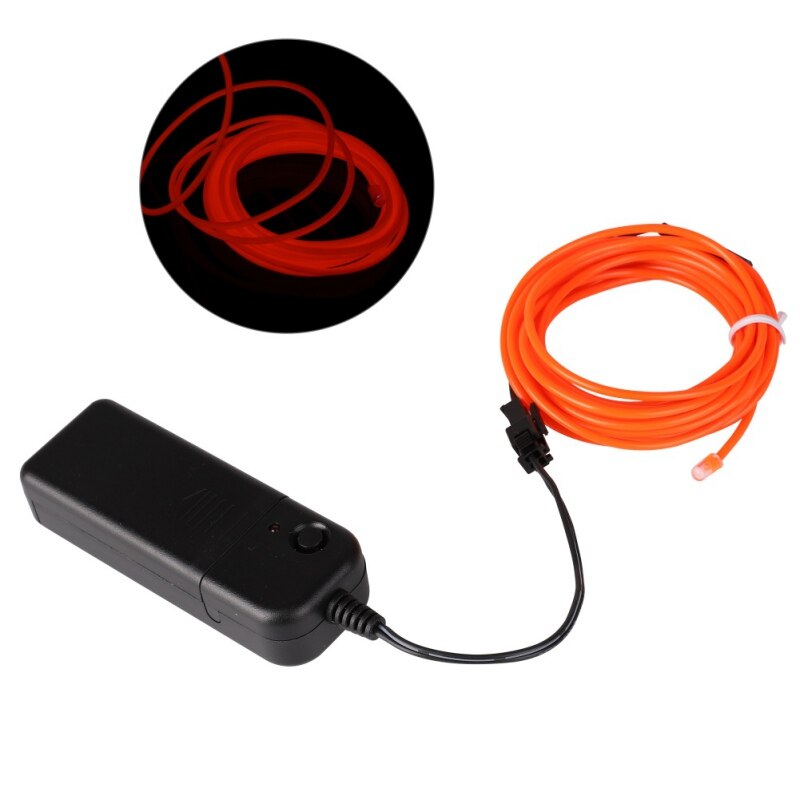 1m el tråd maske vandtæt led strip lys neon lys glød lys line reb rør kabel til fest kostumer glødende maske: Rød