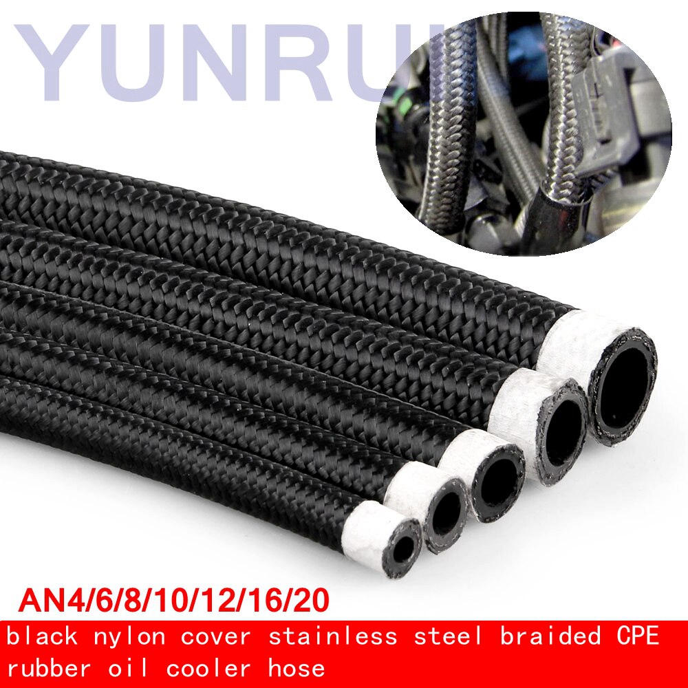 AN4 AN6 AN8 AN10 Nylon + Stainless Steel PTFE Braided Fuel