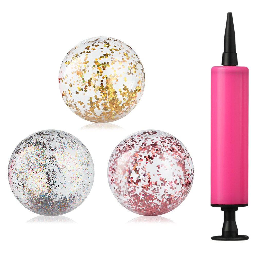 16 tommer glitter oppustelig badebold svømmebassin vandspil ballon sommer sport vand sjov legetøj bolde
