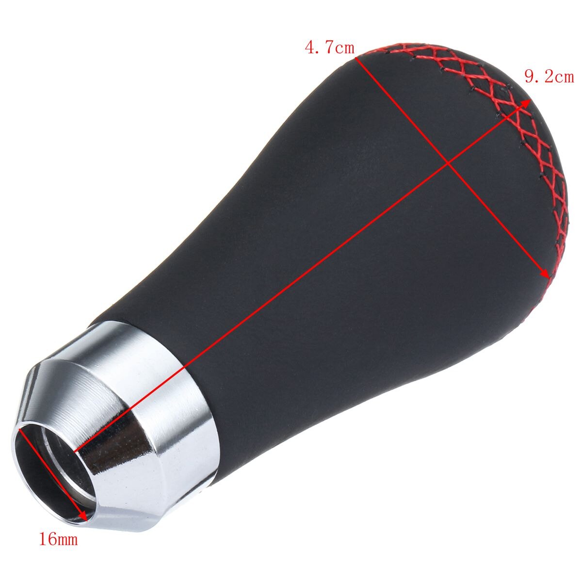 Universal Car Gear Shift Knob Head 6 Speed Manual Shifter Lever Stick Red Black Stitche PU Leather