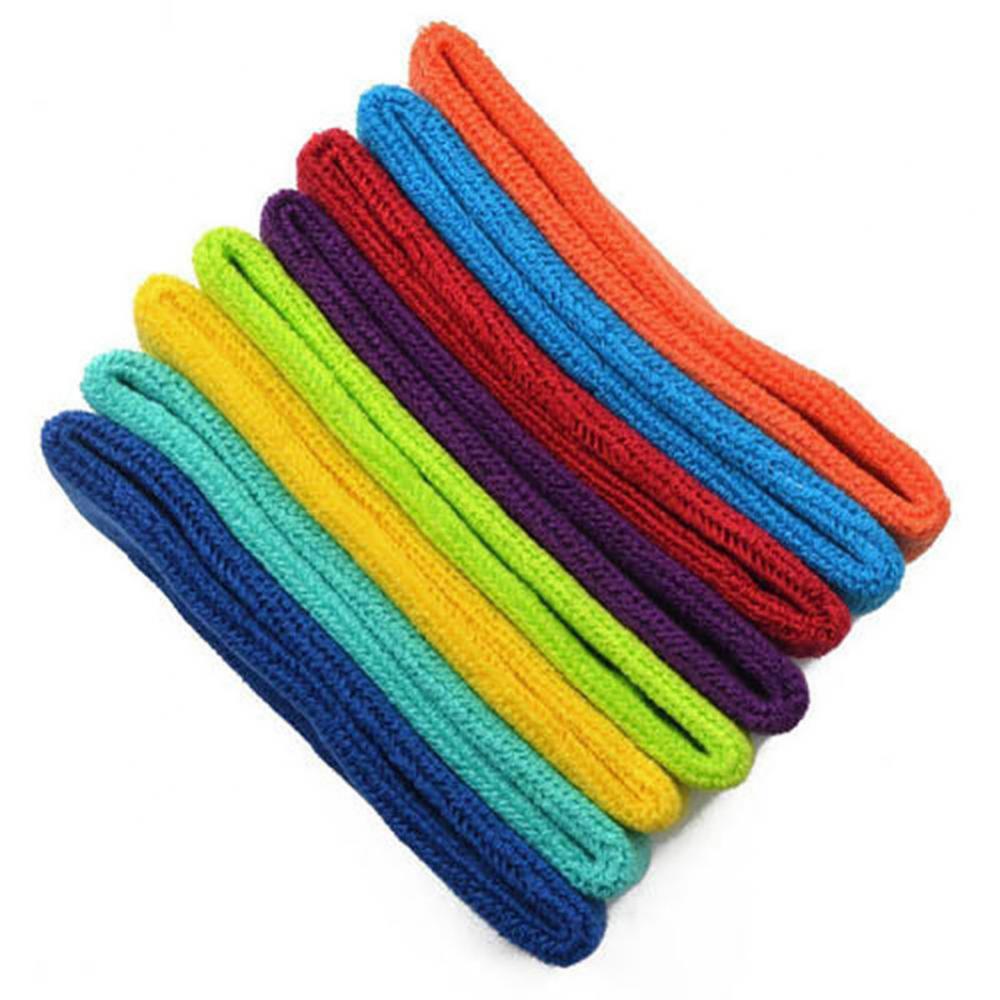 Banda para el sudor deportiva de verano para hombre y mujer, diadema para Yoga, gimnasio, toalla de seguridad elástica de Color sólido, banda para el pelo para tenis, bádminton y baloncesto