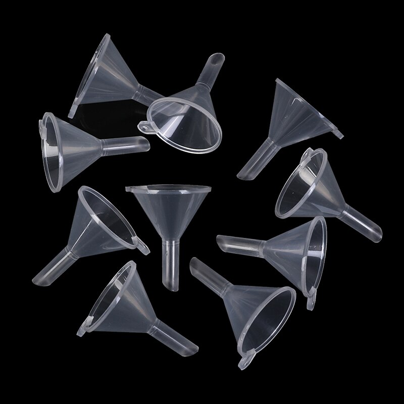 10Pcs Transparant Mini Trechters Kleine Plastic Bottleneck Flessen Verpakking Extra Hulpmiddel Voor Parfum Diffuser Mini Smalle Fijne