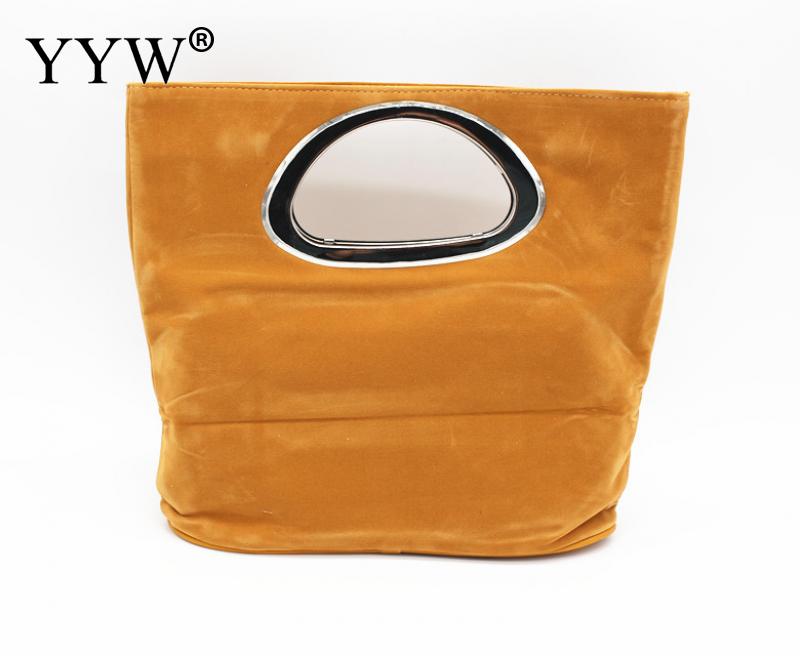 Brand Female Clutches Bag Purple Flannelette Women Handbags Blue Bucket Bag Black Hasp Crossbody Bags Casual Women Bag: yellow