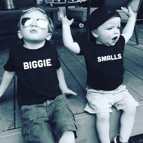 1Pcs Biggie En Smalls Kind Familie Bijpassende T-shirts Kids Meisje Jongen Tee Tops Broer Zus Zomer Korte Mouw t-shirts Mode