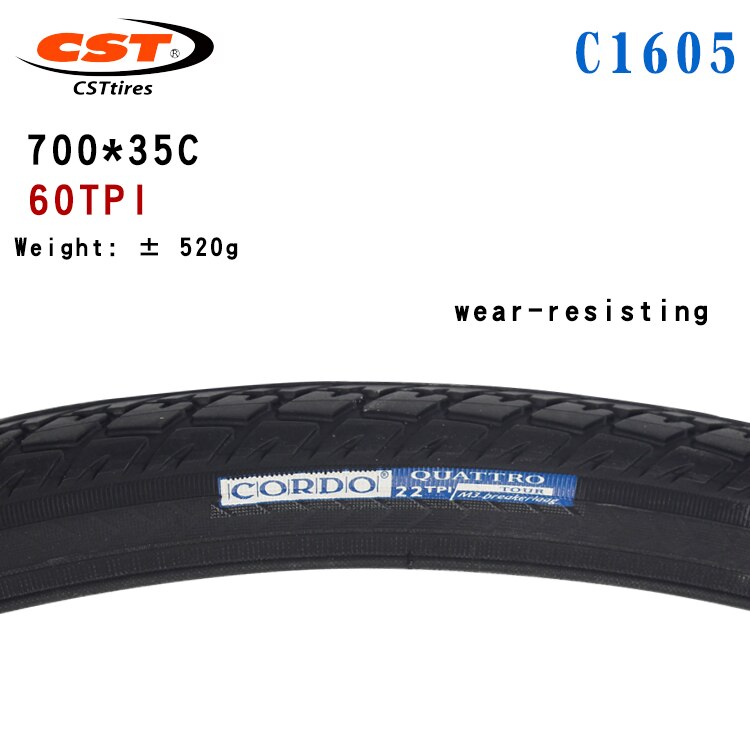 CST mountain bike tires C1605 Bicycle parts 26 inch 26*1.5 Road bicycle 700C 700*35C 38C wear resistant Stab proof bicycle tire: 700X35C WR