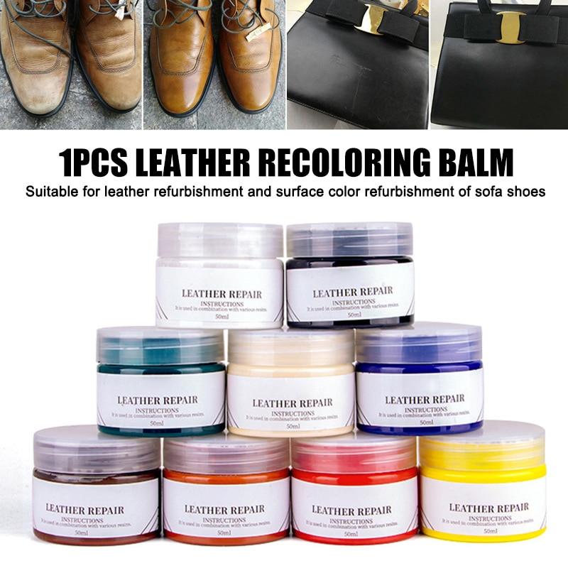 Leather Recolor Cream Repair Gel Scratch Remover for Leather Furniture Sofa Bag Shoes Care Cleaning 50ml FP8