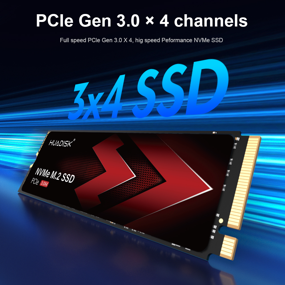HUADISK NVMe SSD M.2 2280 512GB 1TB PCIe3.0 2TB 256GB 128GB Interne harde schijven NVMe PCIe Gen3.0x4 SSD voor laptop Desktop PC
