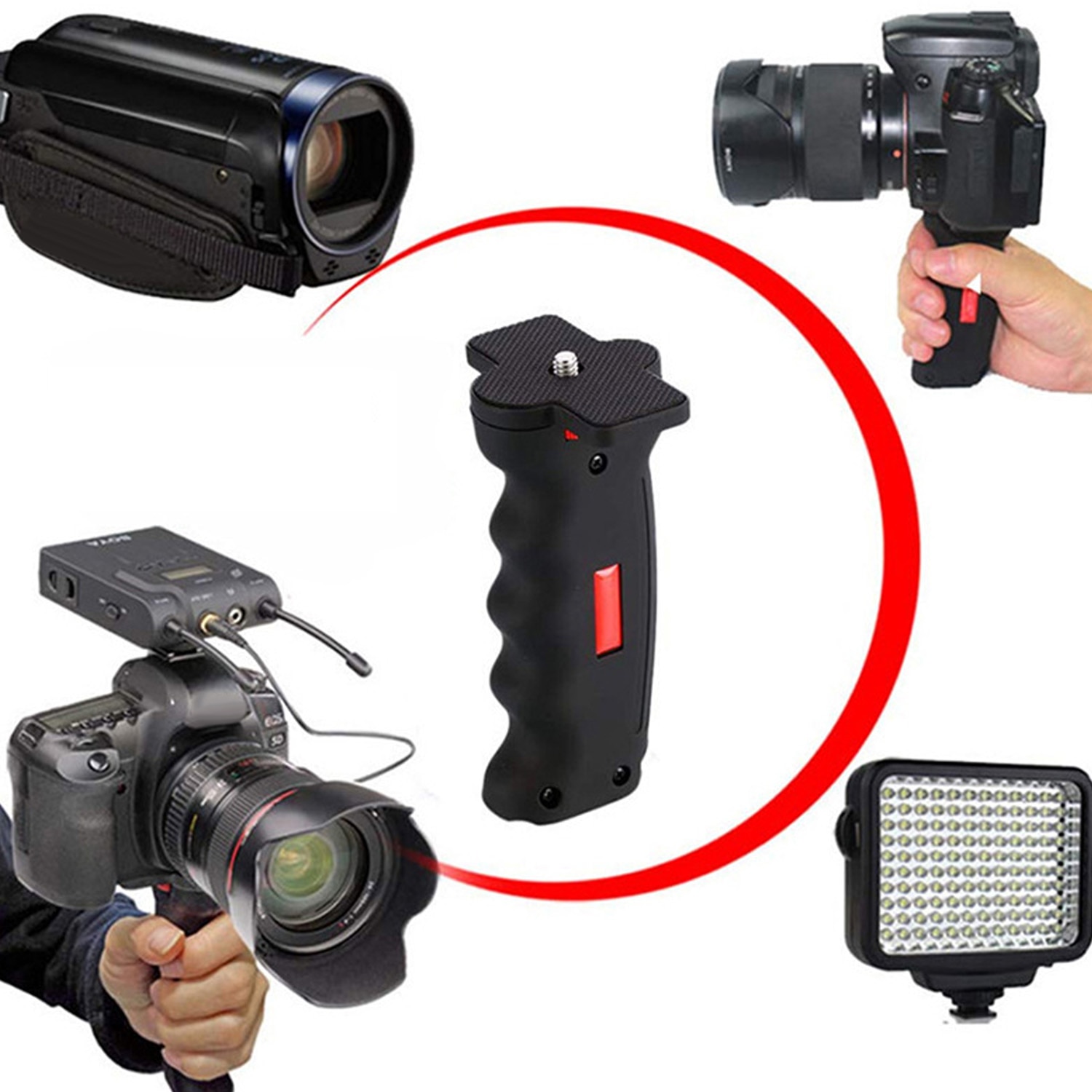 SUNNYLIFE Handheld Gimbal Tripod Camera Stabilizers Bracket Hand Grip w/Phone Holder for Gopro DSLR SLR Action Camera Smartphone