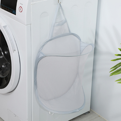 Foldable Breathable Laundry Basket Wall-mounted Laundry Hamper Multifunctional Household Large-capacity Laundry Hamper: gray
