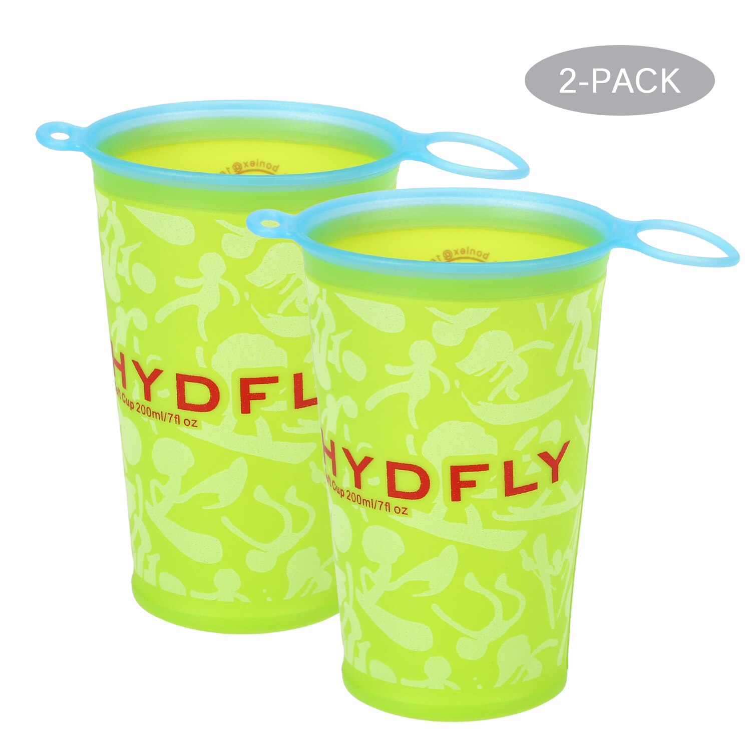 2 sztuk 200ml składany miękka woda kubek składany sportowe butelki wody na zewnątrz Puchar sport kolarstwo kemping piesze wycieczki robić biegania: zielony