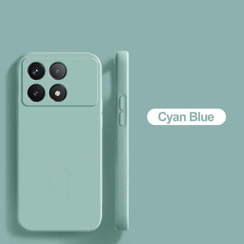 Coque souple en silicone liquide d'origine de luxe pour Xiaomi, couverture de téléphone, Poco X6 Pro, 5G: PC + TPU / BLEU CIEL