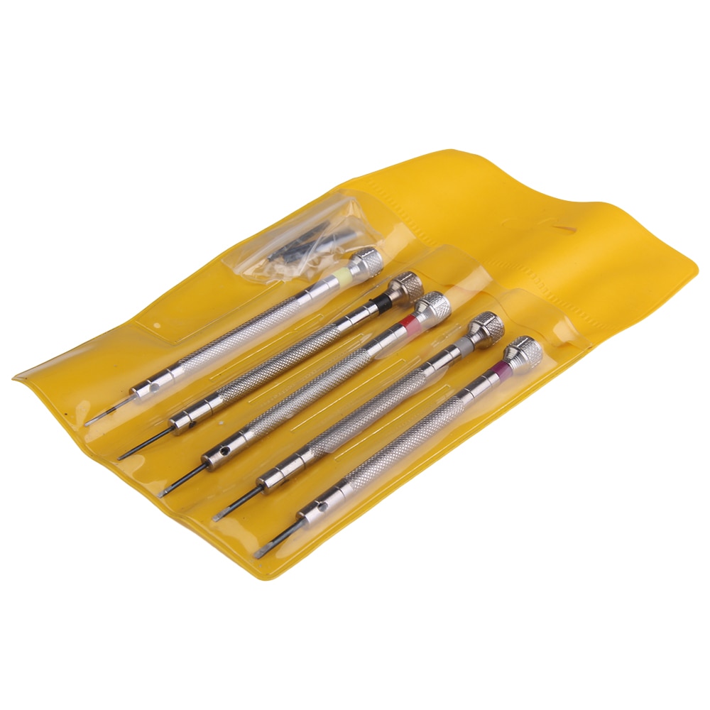 5 Pcs Alloy Steel Horloge Schroevendraaier Horloges Gereedschap Reparatie Kit Klok Multi Size Band Removal Mini Zilver Link Pins Horlogemakers tool