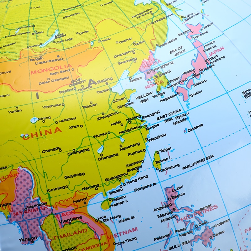 30cm Inflatable Globe World Earth Ocean Map Ball Geography Learning Educational Beach Ball Kids Toy Home Office Decoration