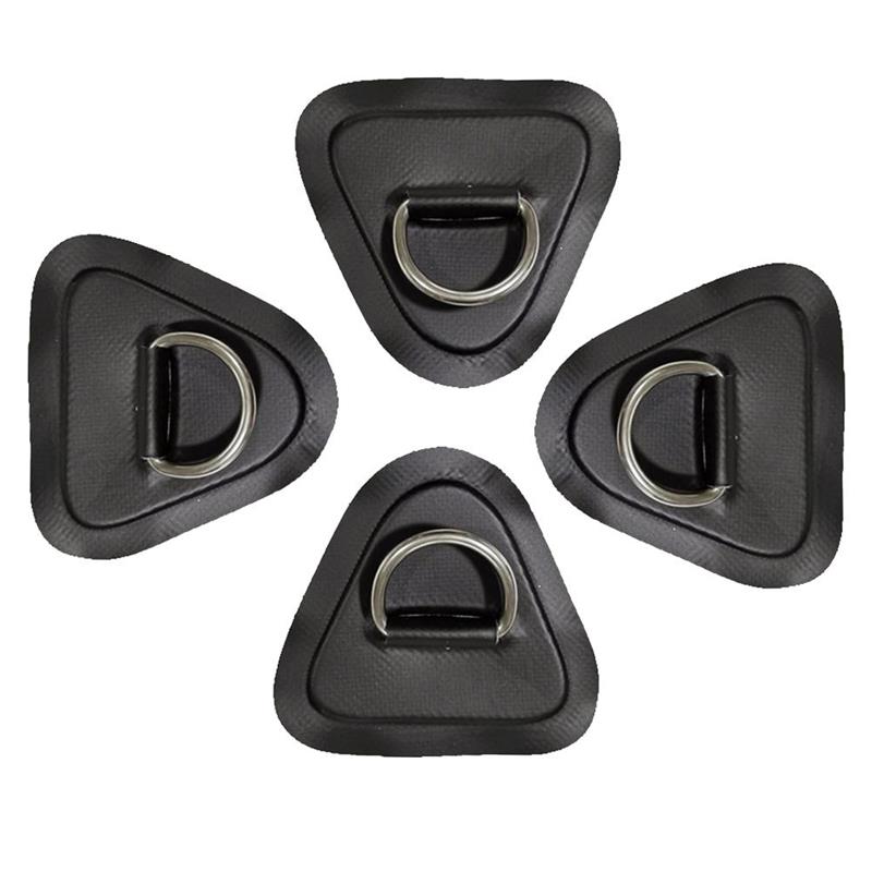 Anneau en D gonflable pour bateau Kayak, 4 pièces, Patch en PVC, Marine, boucle fixe en acier inoxydable pour planche de Paddle debout: black