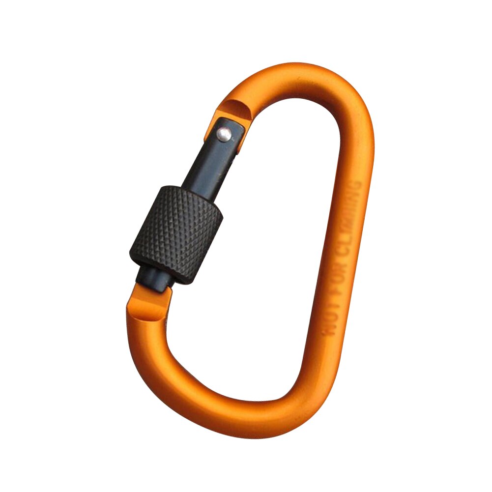 Aluminum Alloy Carabiner Keychain Outdoor Camping climbing Equipment Snap Clip Lock backpack Buckle Hook hanging Fishing Tool: Orange