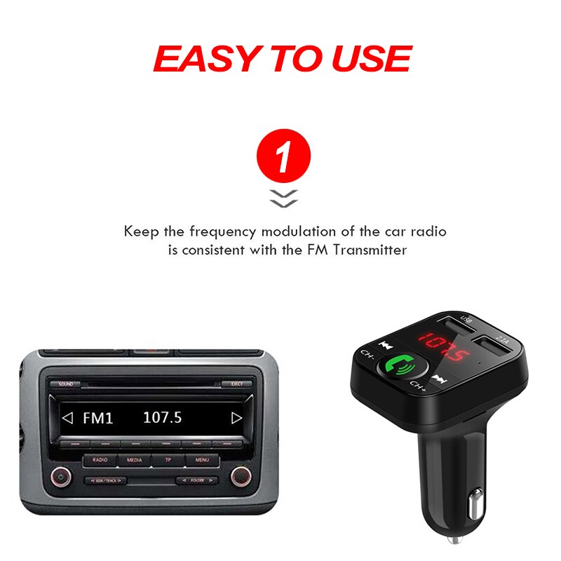 Fm Transmitterhands Gratis Draadloze Bluetooth Aux Modulator Carkit MP3 Speler Usb Tf Lcd Auto Accessoires Audio Muziek