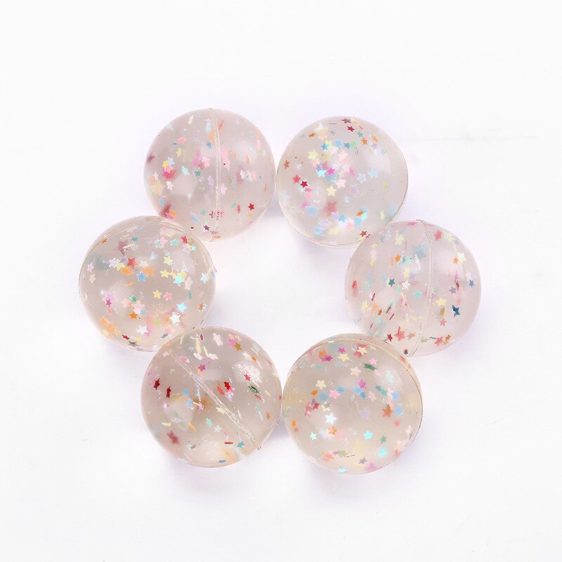 Bolas de rebote de goma para niños, 10 unidades, 3CM, brillantes, hinchables, para saltar, malabares, juegos deportivos al aire libre: Star Balls