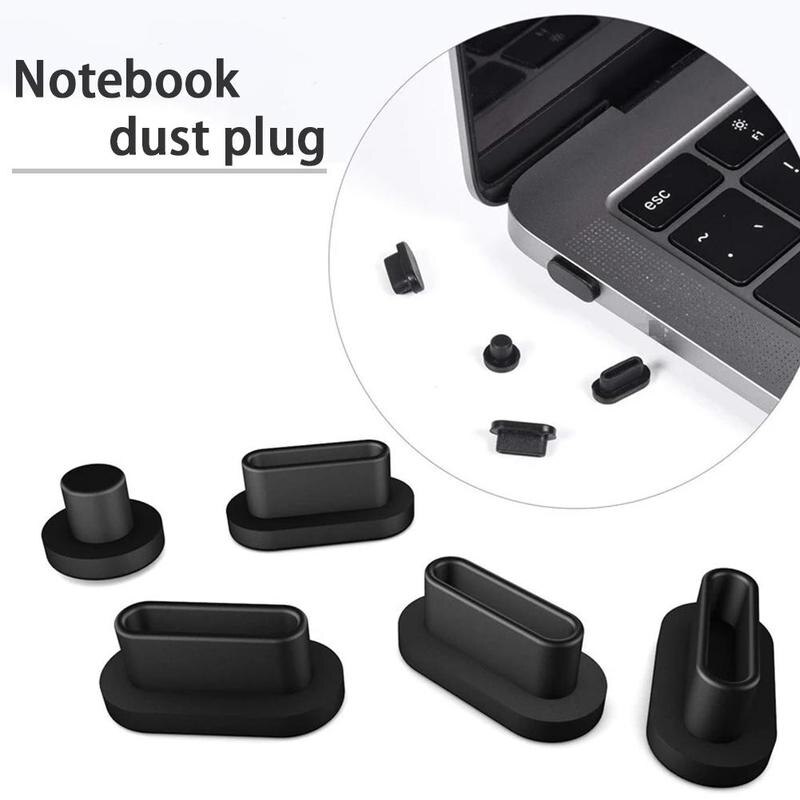 5 Stks/set Anti Dust Vuil Plug Voor Macbook Pro16 Macbook Air 13 Macbook 13 15 Pro Touch Bar Siliconen Poort stekkers Cover Set