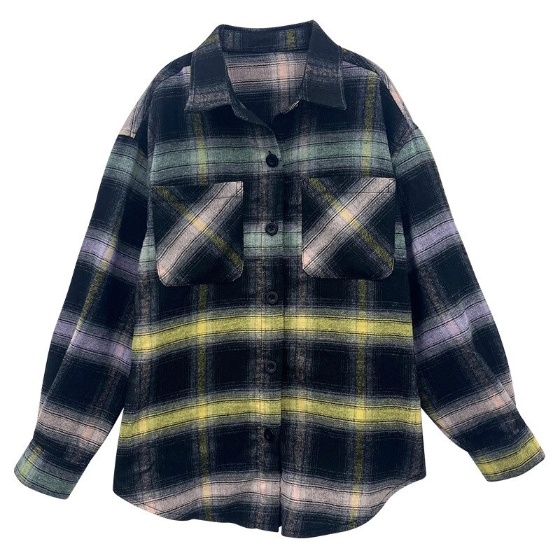 Teen Girls Fall Shirts Plaid Casual Loose Buttons Tops 10 12 13 14 years