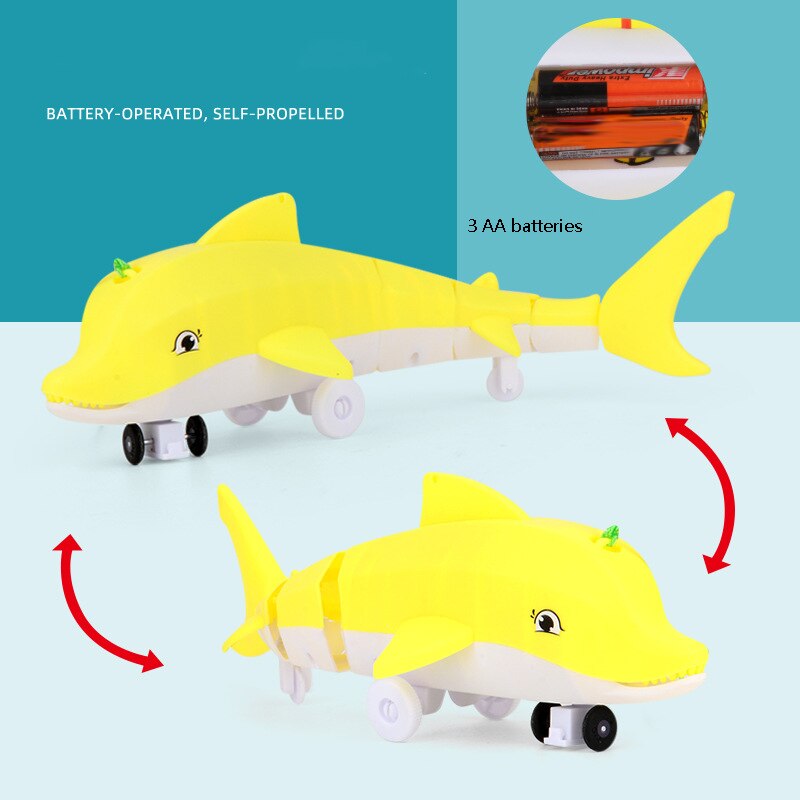 Correa de juguete eléctrica con forma de delfín para niños, Juguete musical ligero y Juguete Pequeño con música, juguete Universal para niños