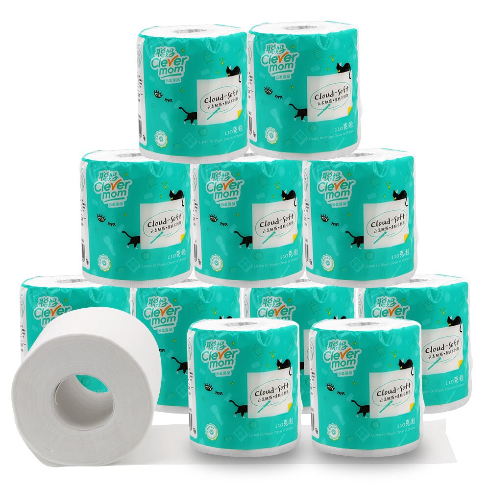 1 Roll Skin-Friendly Paper Towels Four-Layers Paper Towels Toilet Roll Paper Tissue Roll Soft Toilet Paper