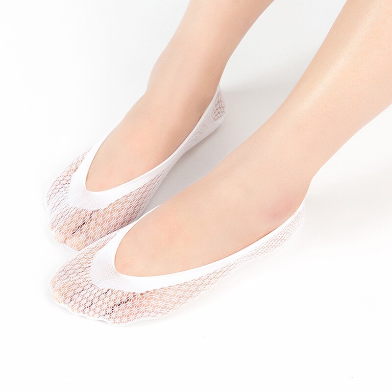 Holle dames grid onzichtbare boot sokken ultra-dunne kruis ultradunne tij kousen korte ondiepe mond sokken hak antislip