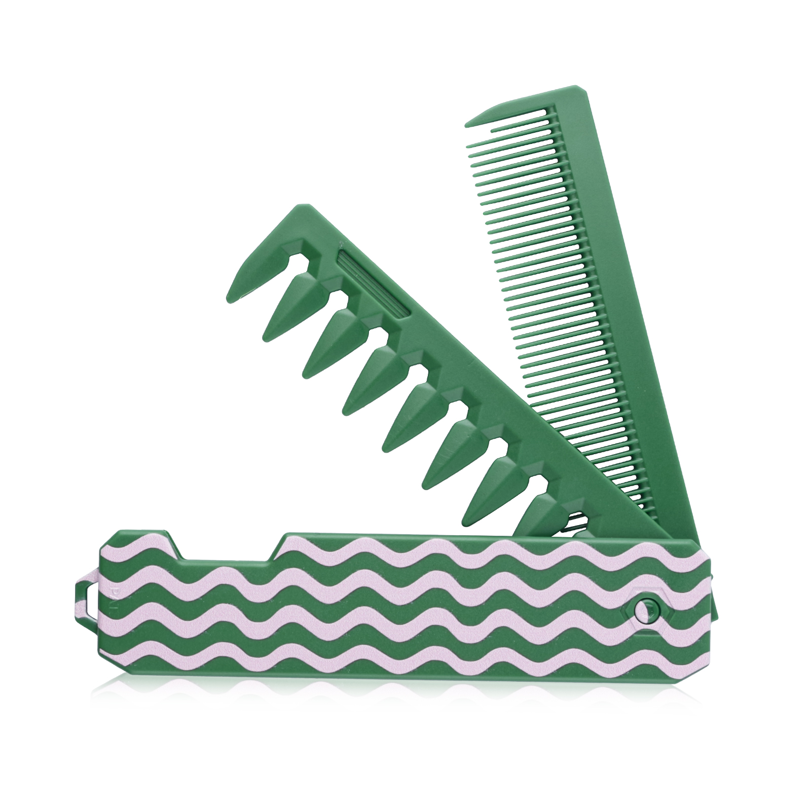 1/2/3 in 1 Pocket Folding Combs Plastic Wide Tooth Oil Head Comb Beard Combing Barber Clipper Comb Salon Hair Styling Tools: Gold