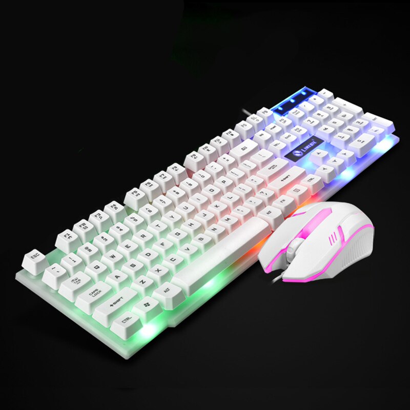 LED rétro-éclairage souris filaire ensemble de clavier clavier de jeu USB ergonomie Gamer support de souris MAC clé de plateau clavier de jeu d'ordinateur