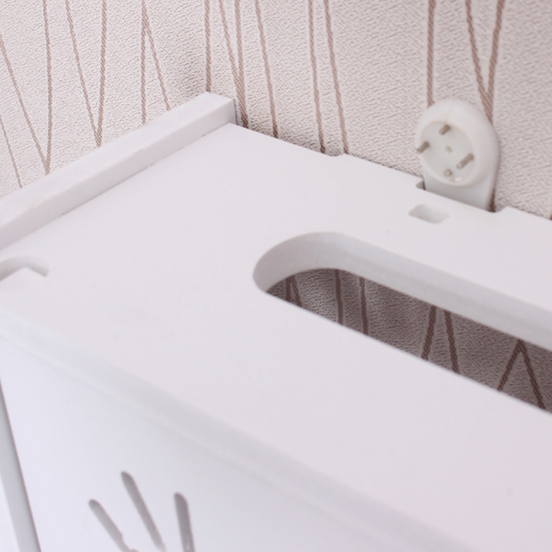 Urijk trådlös wifi router förvaringsbox pvc panel trä-plast hylla väggbeklädnader fäste kabel förvaring heminredning-