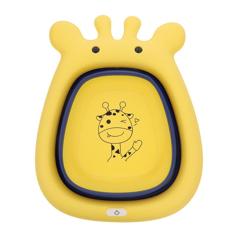 1pc Baby Footbath Basin Cartoon Tubs Adorable Kids Washbasin Plastic Bath Basin: Yellow