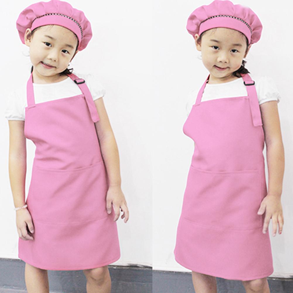 Kinderen Kid Koken Bakken Schilderen Koken Art Craft Plain Schort Pocket Bib