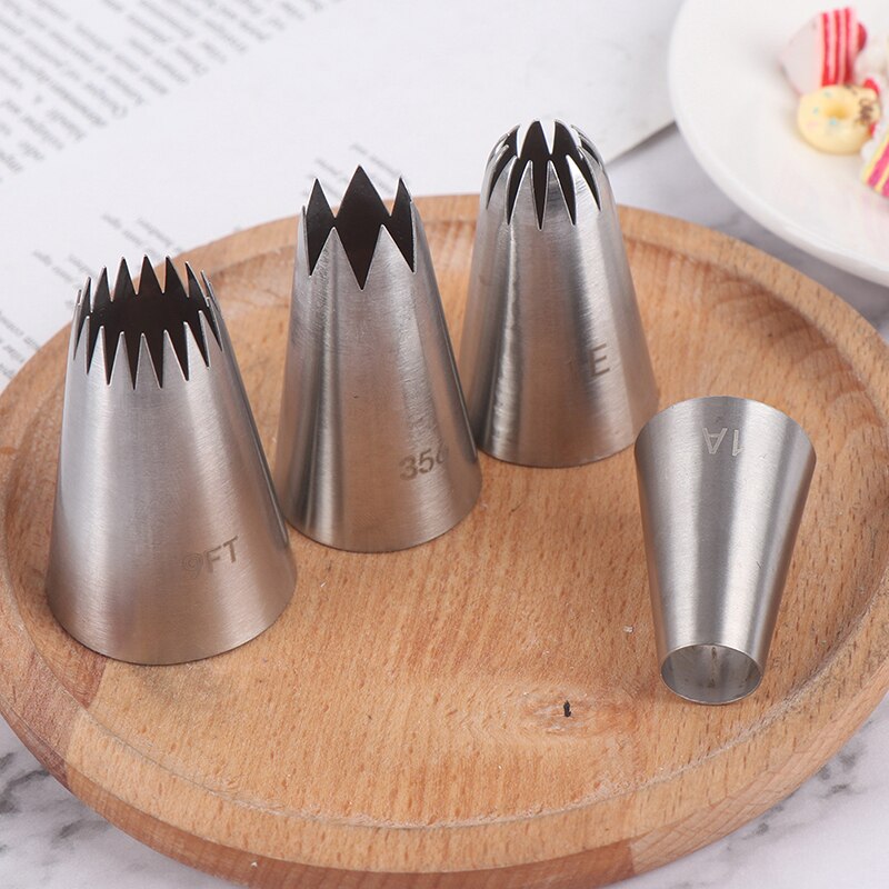 4 Stuks Grote Icing Piping Nozzles Russische Pastry Tips Bakken Hulpmiddel Cake Decor Set