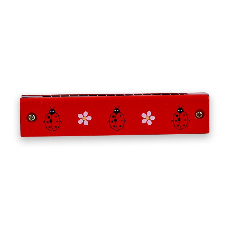 1Piece 13CM Wood Plastic 16 Holes Harmonica Toy Cute Flower Fun Double Row Early Educational Musical Instrument For Kids: The Beatles